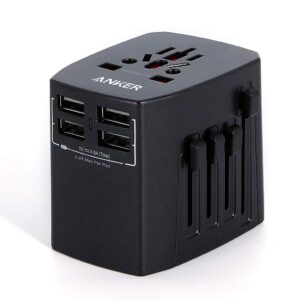 Anker Universal Travel Adapter With 4 USB Ports - Black