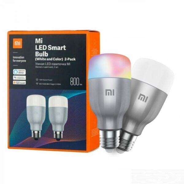 mi led smart bulb white and colour 2 pack