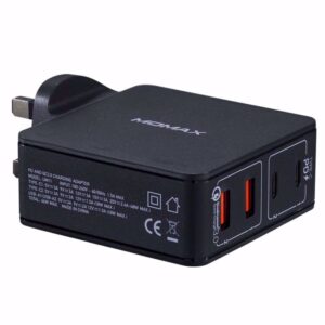 0011662 momax one plug 66w 4 port type c pd qc30 charger black