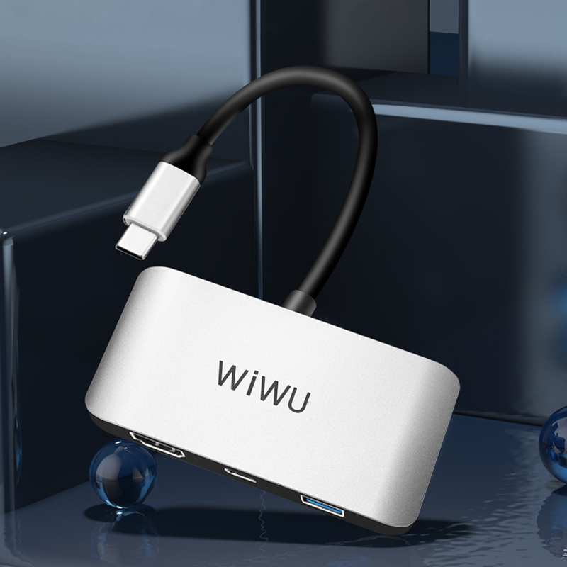WiWU Alpha C2H 3 in 1 USB Type C HUB to 1080P 4K Adapter Cable - Mufaddal  Fono