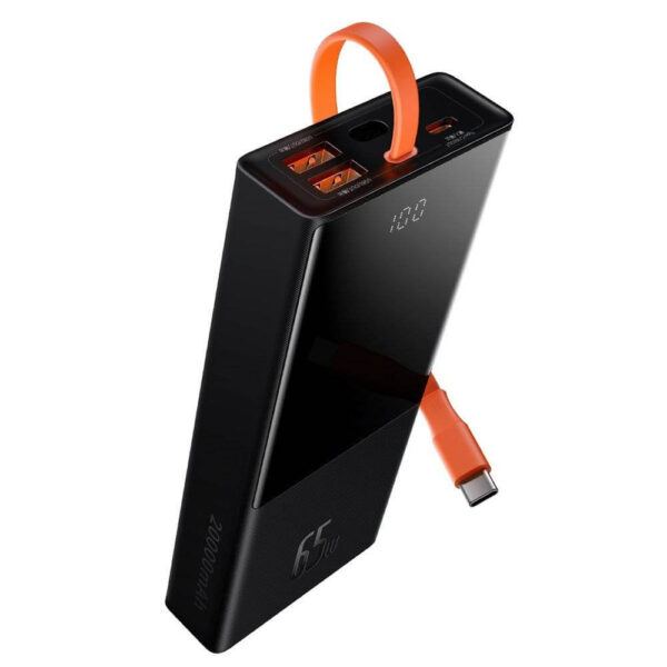 eng pl Baseus Eff 20000mAh power bank 65W 2x USB USB Typ C built in USB Typ C cable Power Delivery Quick Charge black PPJL000001 96368 1 1