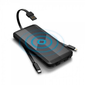 The iWalk Scorpion Air Wireless Power Bank is a 12000mAh with 18W PD USB-C + QC3.0 and Wireless Charging Function with Built-in Lightning ,Type-C, Micro USB and Self Charging cable 18W PD (Power Delivery) quick charging support Wireless charge universal compability Built-in USB-C, Lightning Charging and USB recharging cables Super Compatible: Supports wireless charging for devices including iPhone11,11Pro,11Pro Max,Xs, Xs Max, Xr,8, 8Plus , Galaxy Note5, S7/S7 Edge/S6/S6 Edge/S6 Edge Plus/Nexus 4/5/6/7, LG G3 and Other Devices. USB-C input/output and Lightning output ports Charge up to 3 devices simultaneously Safety protection system Slim, lightweight design with improved grip. Pass-through supports charging CHIC and connected devices simultaneously