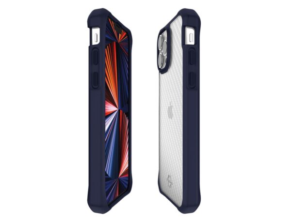 Itskins Hybrid Tek Case 3M Drop Safe For Iphone 13 Pro (6.1) - Deep Blue And Transparent