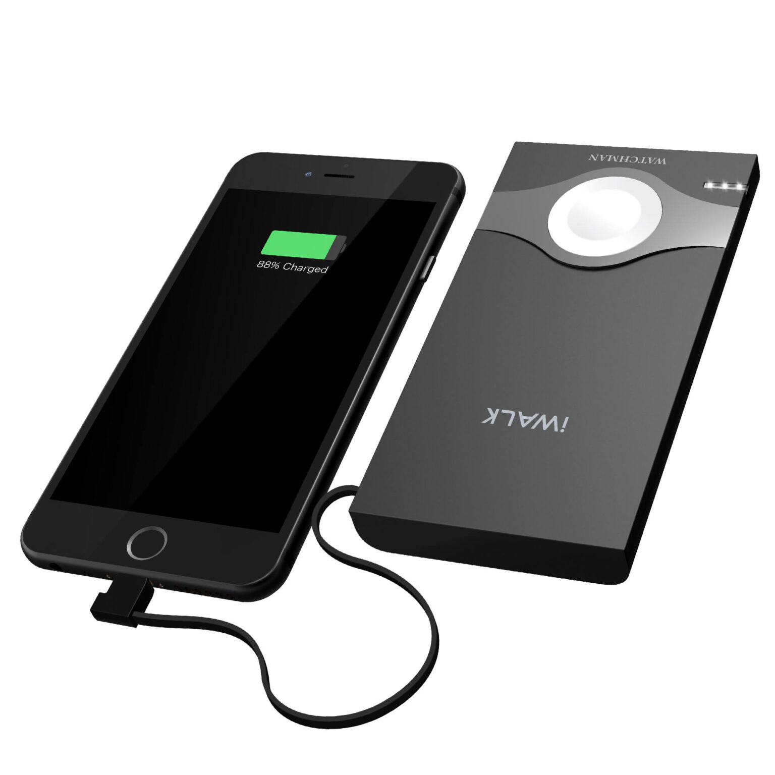 Iwalk Watchman 10000 Mah Yltra Sim Battery Pack Built In Lightning , Magnetic Charging Adapter And Universal Usb Port - Black