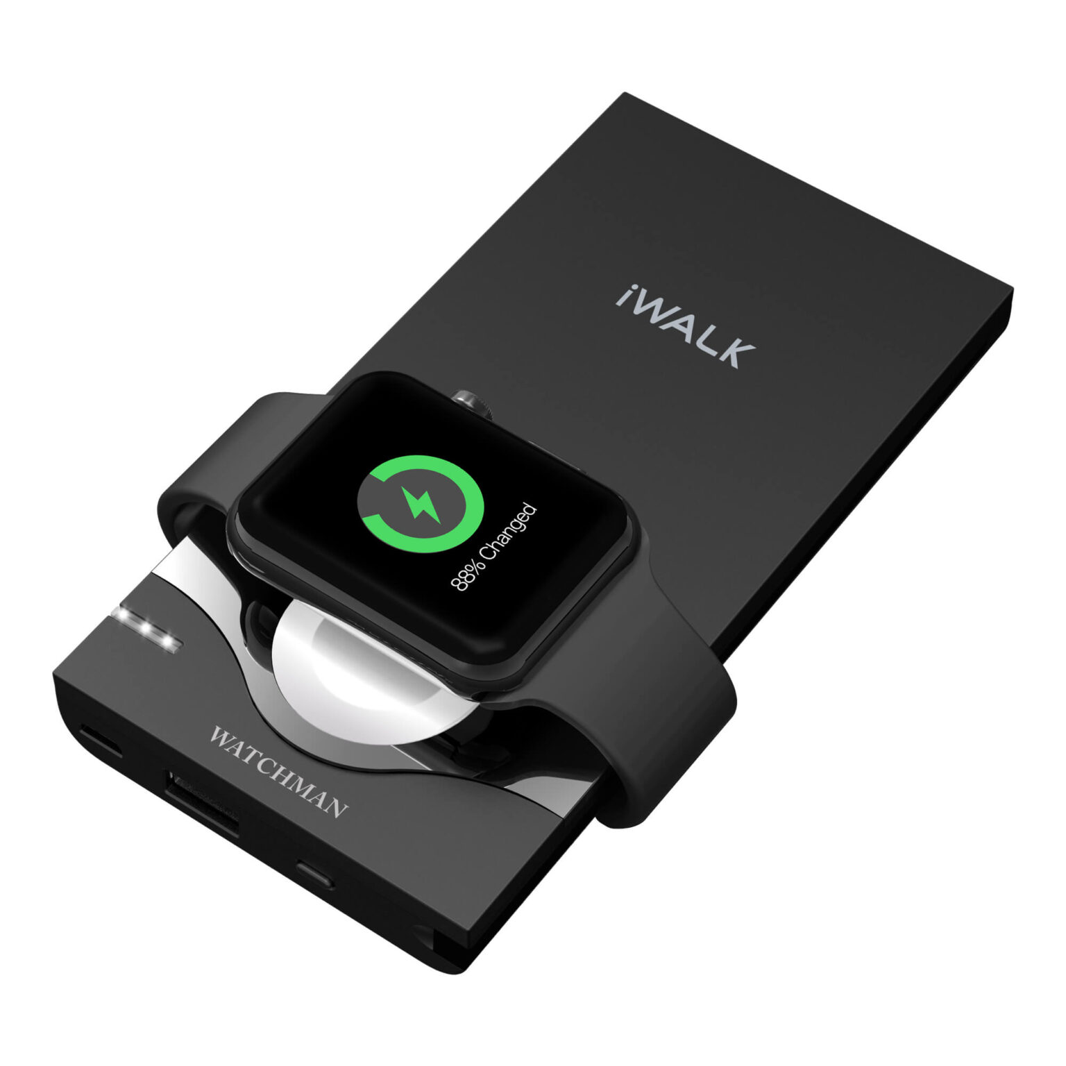 Iwalk Watchman 10000 Mah Yltra Sim Battery Pack Built In Lightning , Magnetic Charging Adapter And Universal Usb Port - Black