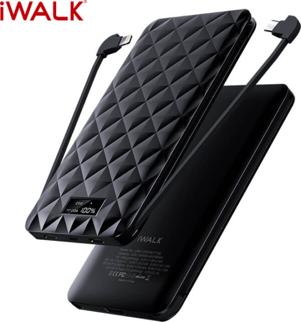 Iwalk Trio 2 10000 Mah With In-Built Cables - Black