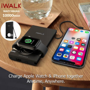 Iwalk Watchman 10000 Mah Yltra Sim Battery Pack Built In Lightning , Magnetic Charging Adapter And Universal Usb Port - Black