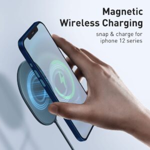 Baseus Light Magnetic Wireless Charger suit for IP12 with Type-C cable 1.5m Black
