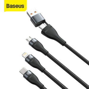 Baseus Flash Series Two-for-three Fast Charging Data Cable U+C to M+L+C 100W