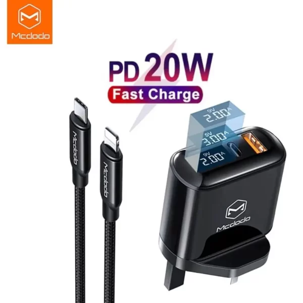 Mcdodo 20W PD+QC Lightning Travel Charger Set