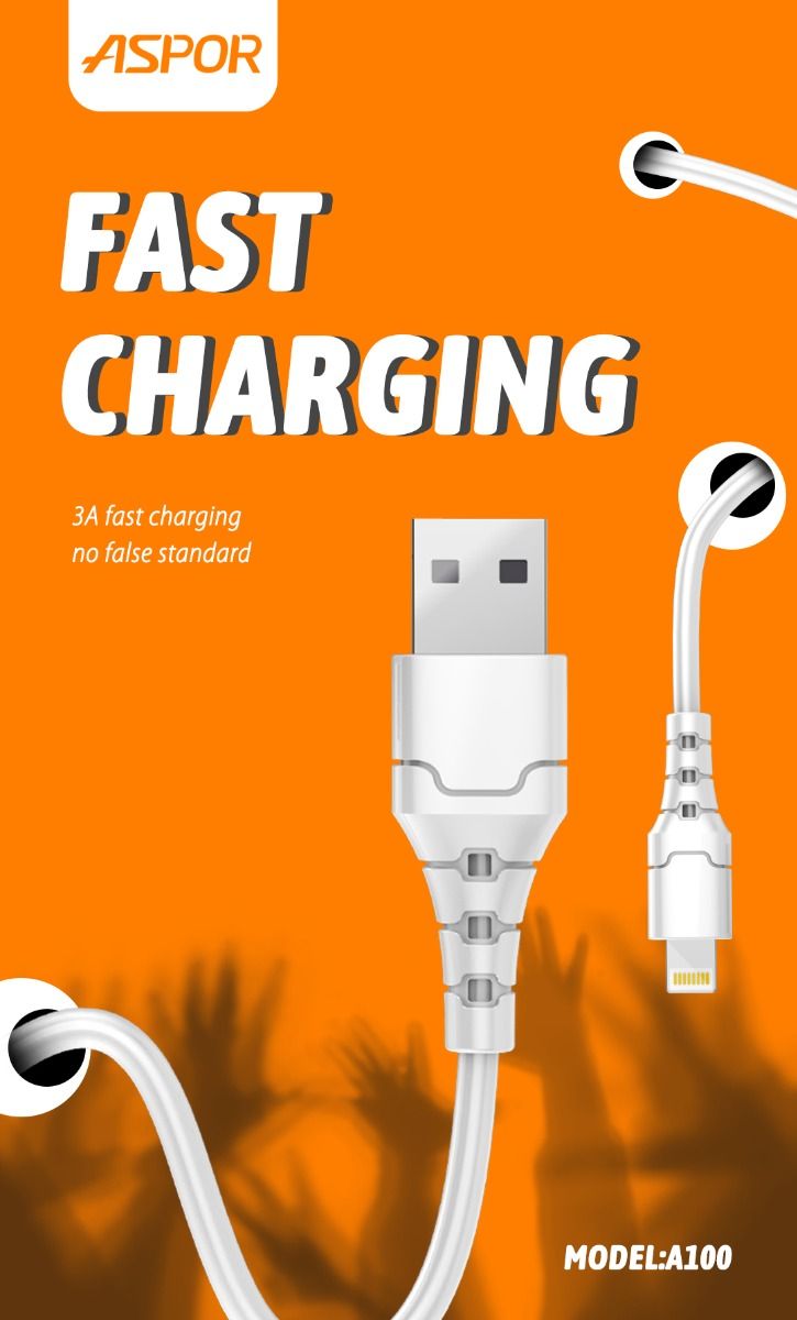Aspor A100 1M Micro 3A Fast Charge Cable
