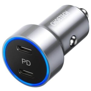 CHOETECH 40W 2-Port PD20W All Metal Fast Car Charger