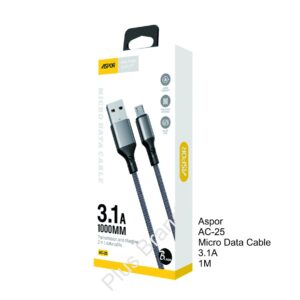ASPOR - AC25 3.1A Fast Charge Miro USB Data & Charging 1M