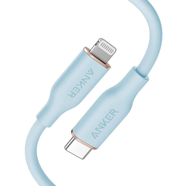 Anker Super Strong PowerLine lll Flow USB-C with Lightening Connector - Blue 3ft