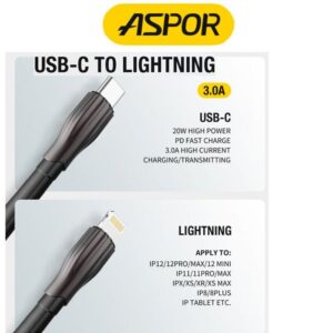 aspor a110 type c to lightning cable 2