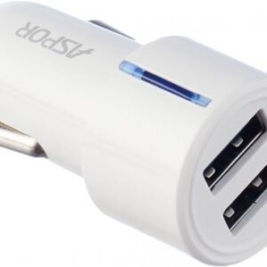 Aspor A905 2USB Ports 2.4A Car Charger + Type-C Cable with LED Light