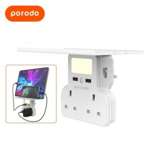Porodo Multi-Fuction Socket & Night Light with Tablet & Phone Tray