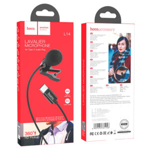 hoco l14 type c lavalier microphone package