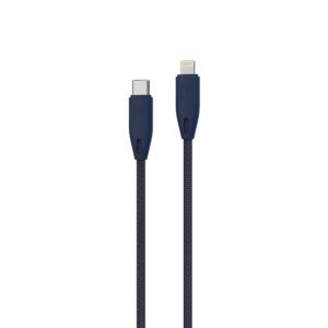 Powerology Braided USB-C to Lightning Cable (1.2m/4ft) - Blue