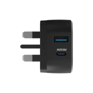 powerology powerology wall charger dual port ultra compact pd 30w black power adapters chargers 6083749660548 pwcuqc002 36416144408829 500x