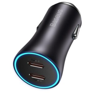 Baseus Golden Contactor Pro Fast Car Charger 40W 2 x USB C Power Delivery 20W Dark Grey 6932172608026 04052022 02 p