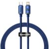 Baseus Crystal Shine Cable Type-C to iP Lightning Fast Charging 20W - 1.2M - Blue
