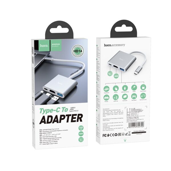 hoco hb14 easy use type c adapter package