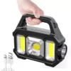 Super Bright Solar LED Camping Flashlight With COB Work Lights USB Rechargeable