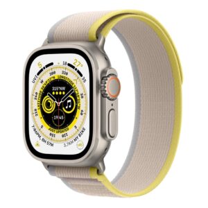 Apple Watch Ultra GPS + Cellular 49mm Titanium Case with Yellow/Beige Trail Loop