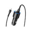 Hoco Dual Port Type-C to Lightning LED Lights Car Charger - NZ3