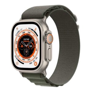 Apple Watch Ultra GPS + Cellular 49mm Titanium Case with Green Alpine Loop