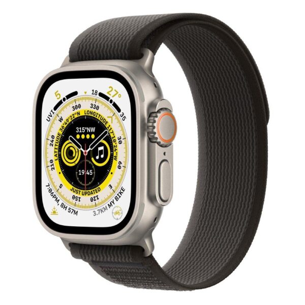 Apple Watch Ultra GPS + Cellular 49mm Titanium Case with Black/Gray Trail Loop