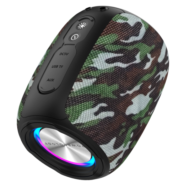 Powerology Ghost Speaker, Bluetooth 5.0, Water-Resistant - Camo
