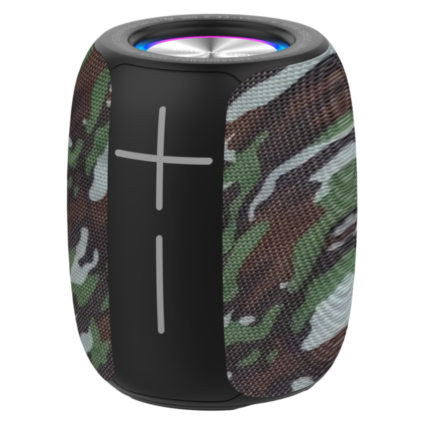 POWGHOSTSPK CAMO Powerology Ghost Speaker Bluetooth 5.0 Water Resistant 1500mAh Battery Capacity Camo