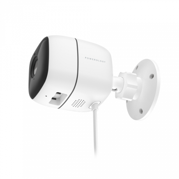 Powerology Wifi Smart Outdoor Camera 110 Wired Angle Lens Camera - White