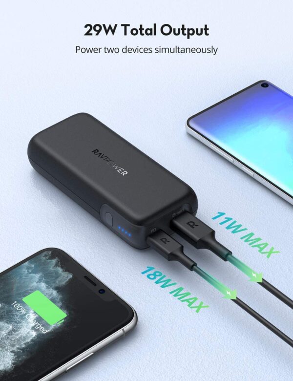 RAVPowerPortableCharger MostCompact10000mAhPowerBank with20WPDQCUSBCOutput PremiumBatteryPack 2