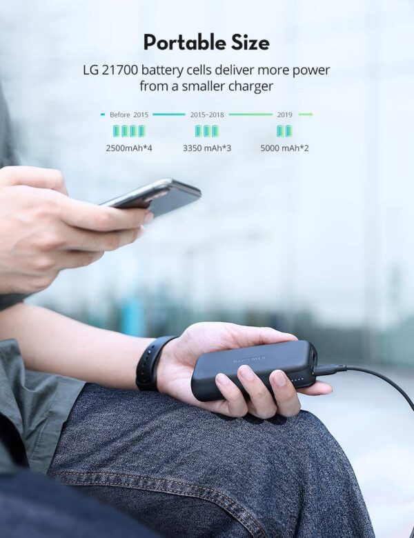 RAVPowerPortableCharger MostCompact10000mAhPowerBank with20WPDQCUSBCOutput PremiumBatteryPack 3