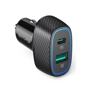 RAVPower RP-VC009 48W Dual Port Car Charger with PD30W + QC3.0 Black Offline