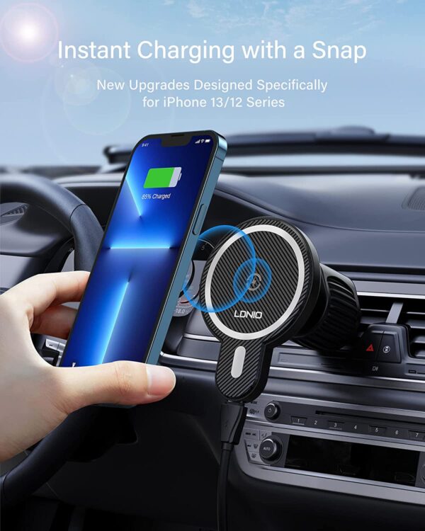 LDNIO 15W Magnetic Electric 2 In 1 Wireless Charger & Car Holder