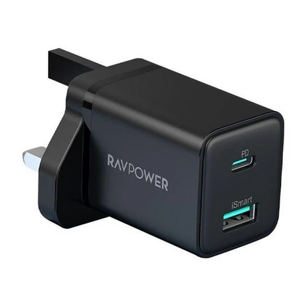 RAVPower RP-PC168 PD 20W 2-Port Wall Charger - Black