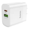 Hoco Pd20w + QC3.0 Fast Charger Set with Type-c to Lightning Cable MC34 - White