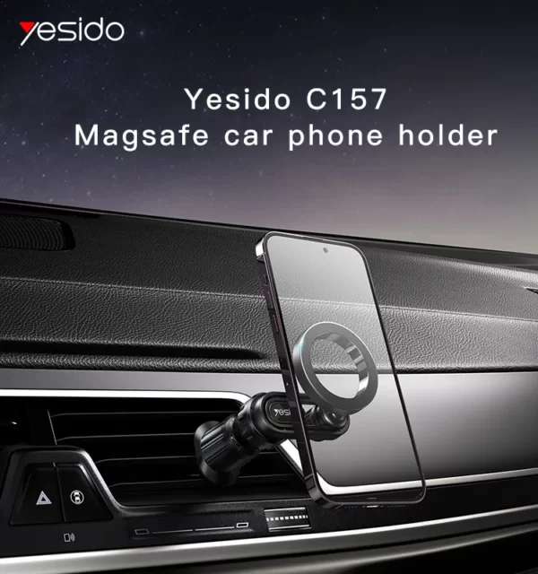 Yesido Metal Magnetic Car Phone Stand For iPhone 12 13 14 Pro Max Mini Magsafe Case.jpg 4