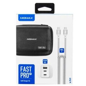 Momax Fast Pro Gan Charger Kit with Type-C Cable - White