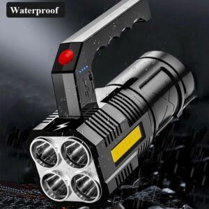 LED Flashlight Rechargeable Digital Display Searchlight Power bank for Hunting