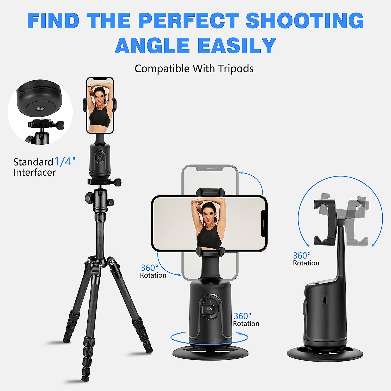 Andoer YT1200 Testa Motorizzata Pan Tilt – Tracciamento Viso AI, Rotazione 360°, Telecomando, Per Vlog E Live!