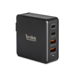 Torrii Bolt 4 Port Charging Hub with 2 USB-C & 2 USB-A QC 3.0 - Black