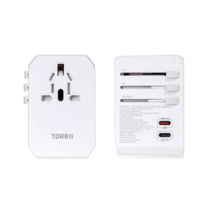 Torrii Bolt USB-PD & QC 3.0 Universal Travel Adapter III – White