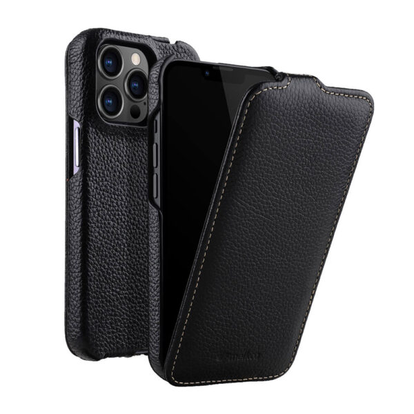 Melkco Jacka Series Premium Leather Case For iPhone 14 Pro - Black