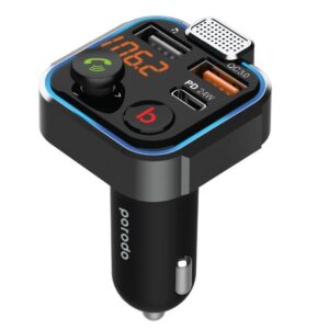 Smart car charger FM Transmitter With 24W PD Port - Black