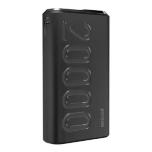 Porodo PD Power Bank 20000mAh 20W Power Delivery Quick Charge 3.0 Touch Sensor Power Button - Black